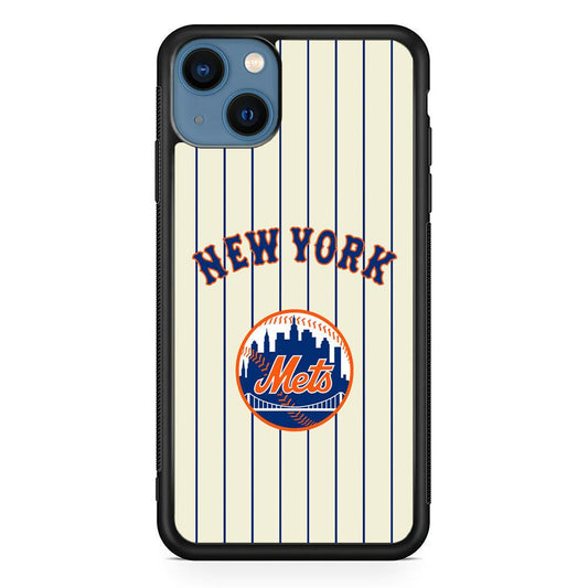 New York Mets Emblem of The City iPhone 14 Plus Case-Rubber Black (2D Case)-Oxvistore