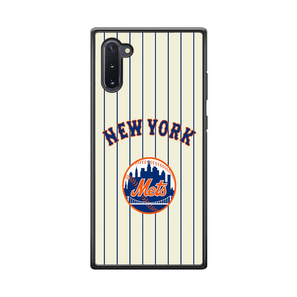 New York Mets Emblem of The City Samsung Galaxy Note 10 Case-Rubber Black (2D Case)-Oxvistore