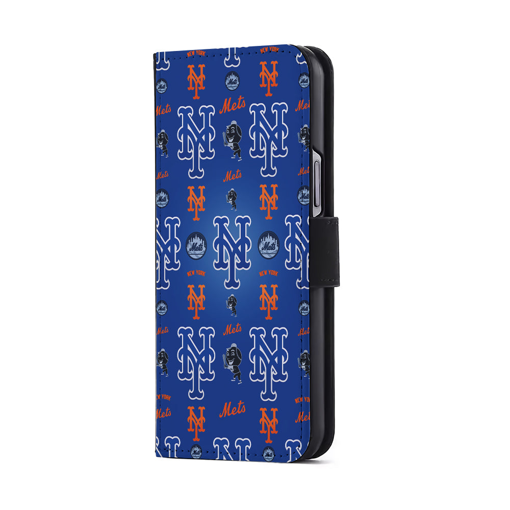 New York Mets Logo Flip Wallet Phone Case