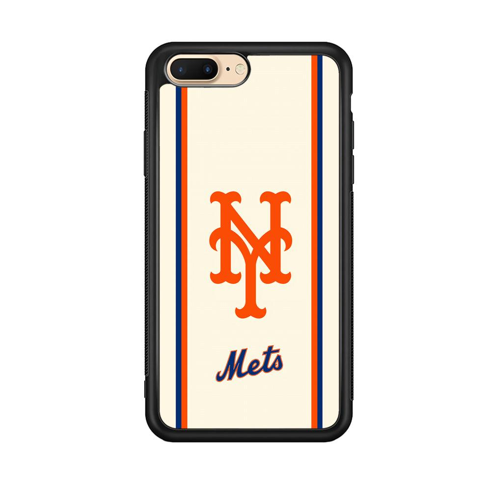 New York Mets Meet The Light iPhone 8 Plus Case-Rubber Black (2D Case)-Oxvistore