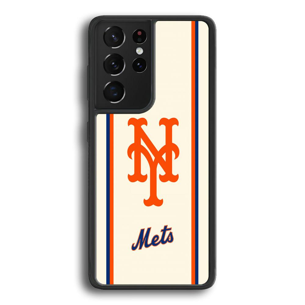 New York Mets Meet The Light Samsung Galaxy S21 Ultra Case-Rubber Black (2D Case)-Oxvistore