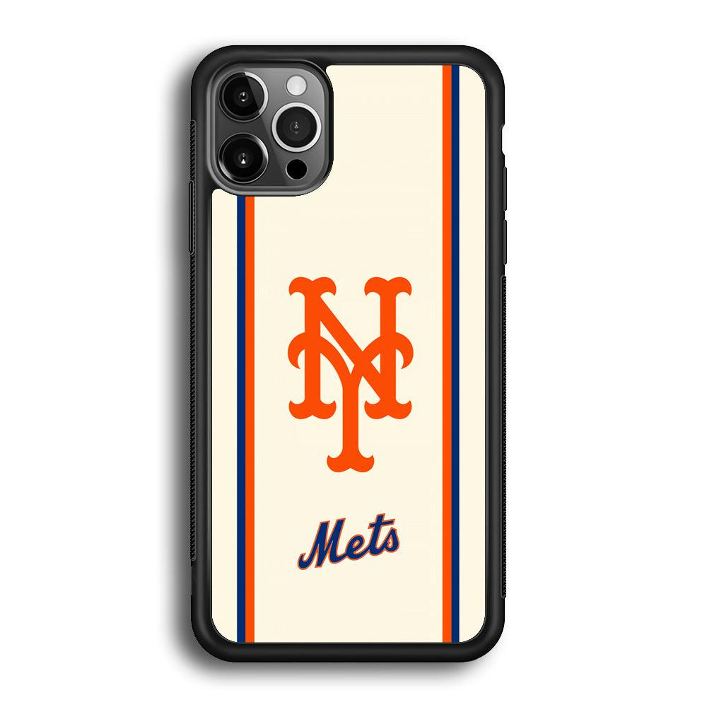 New York Mets Meet The Light iPhone 12 Pro Case-Rubber Black (2D Case)-Oxvistore