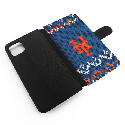 New York Mets Pattern Flip Wallet Phone Case