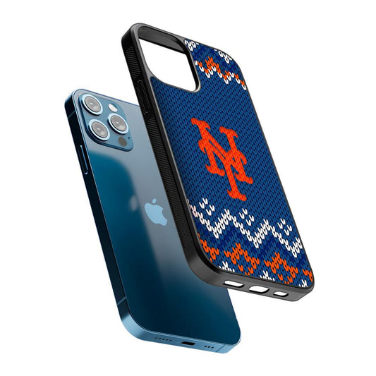 New York Mets Pattern 2D Rubber Phone Case-Oxvistore