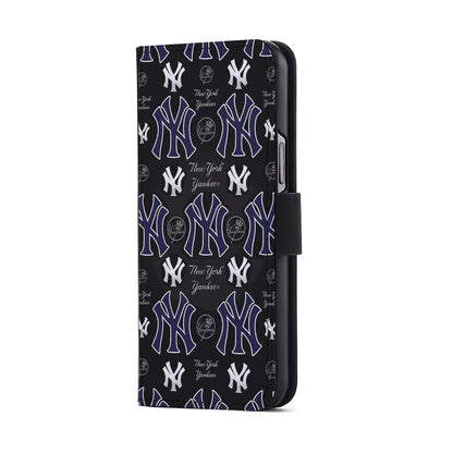 New York Yankees Pattern Flip Wallet Phone Case