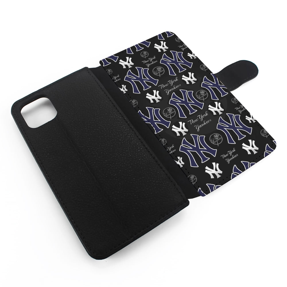 New York Yankees Pattern Flip Wallet Phone Case