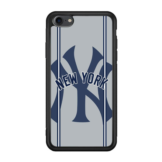 New York Yankees Wide Layer iPhone 7 Case-Rubber Black (2D Case)-Oxvistore