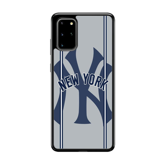 New York Yankees Wide Layer Samsung Galaxy S20 Plus Case-Rubber Black (2D Case)-Oxvistore