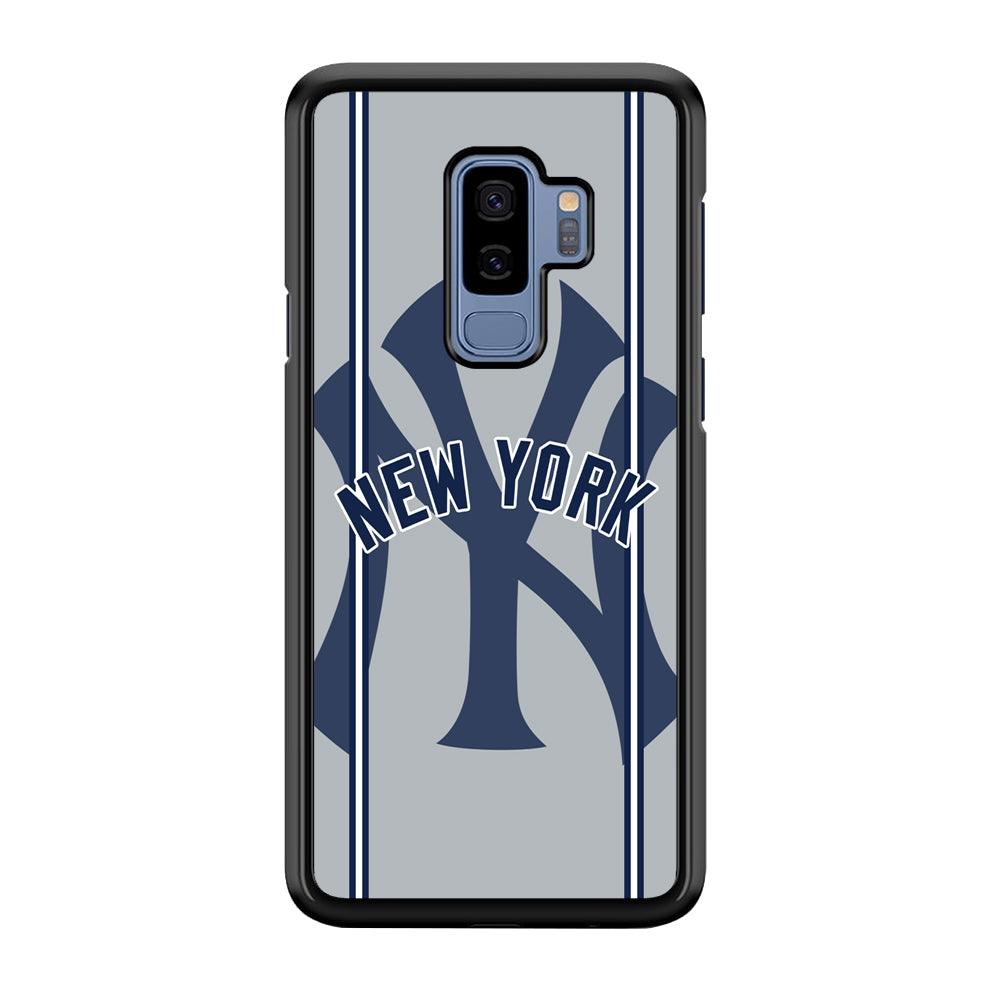 New York Yankees Wide Layer Samsung Galaxy S9 Plus Case-Rubber Black (2D Case)-Oxvistore