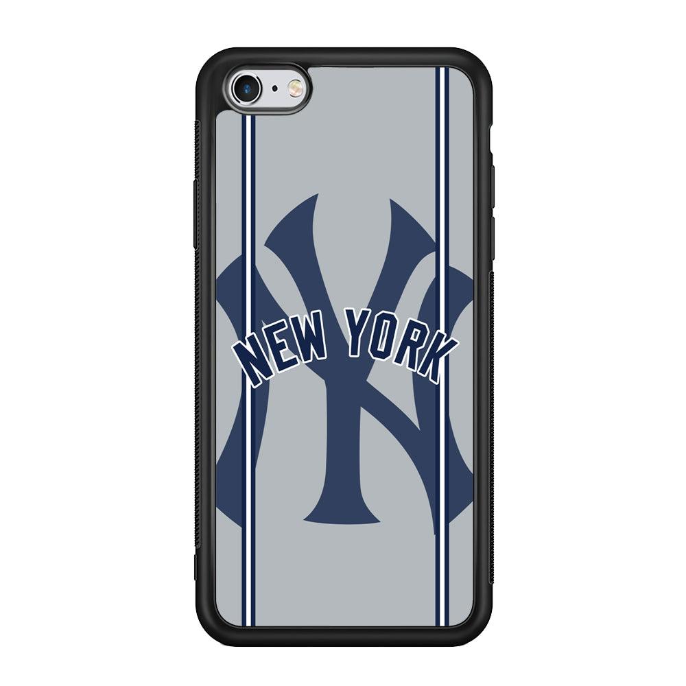 New York Yankees Wide Layer iPhone 6 Plus | 6s Plus Case-Rubber Black (2D Case)-Oxvistore
