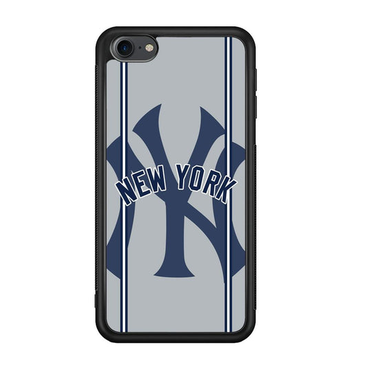 New York Yankees Wide Layer iPod Touch 6 Case-Rubber Black (2D Case)-Oxvistore