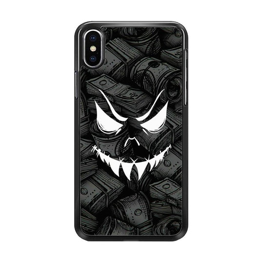 Nightmare from Your Money iPhone XS Case-Rubber Black (2D Case)-Oxvistore