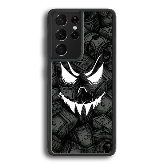 Nightmare from Your Money Samsung Galaxy S21 Ultra Case-Rubber White (2D Case)-Oxvistore