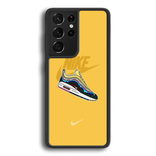 Nike Air Max Spirit Painting Samsung Galaxy S22 Ultra Case-Rubber Black (2D Case)-Oxvistore