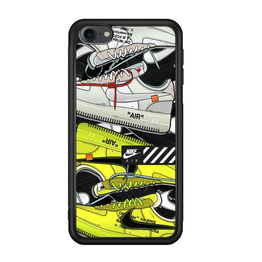 Nike Air Shoelaces iPod Touch 6 Case-Rubber Black (2D Case)-Oxvistore