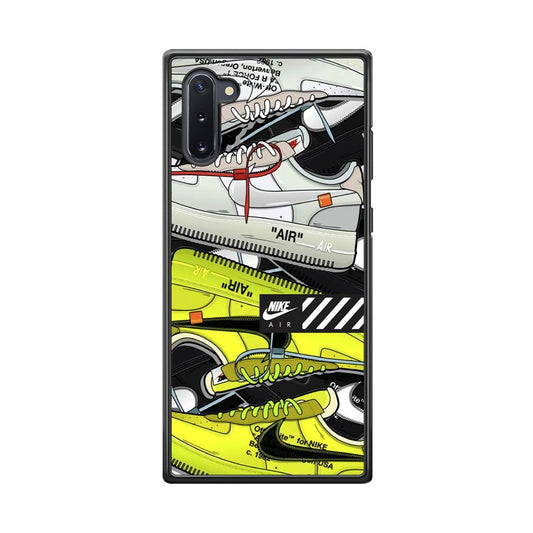 Nike Air Shoelaces Samsung Galaxy Note 10 Case-Rubber Black (2D Case)-Oxvistore