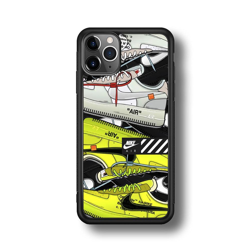Nike Air Shoelaces iPhone 11 Pro Max Case-Rubber Black (2D Case)-Oxvistore