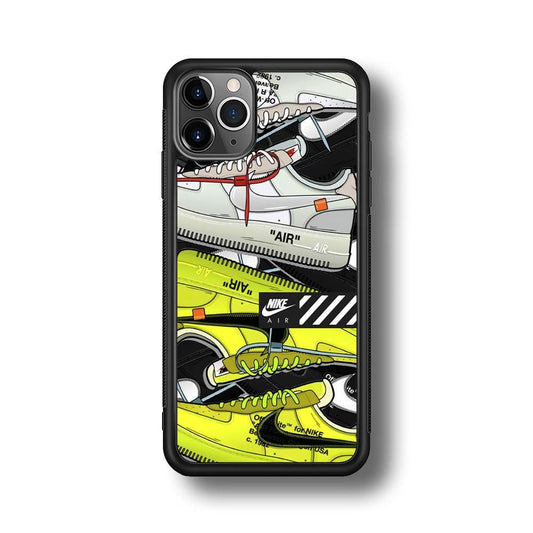 Nike Air Shoelaces iPhone 11 Pro Max Case-Rubber Black (2D Case)-Oxvistore