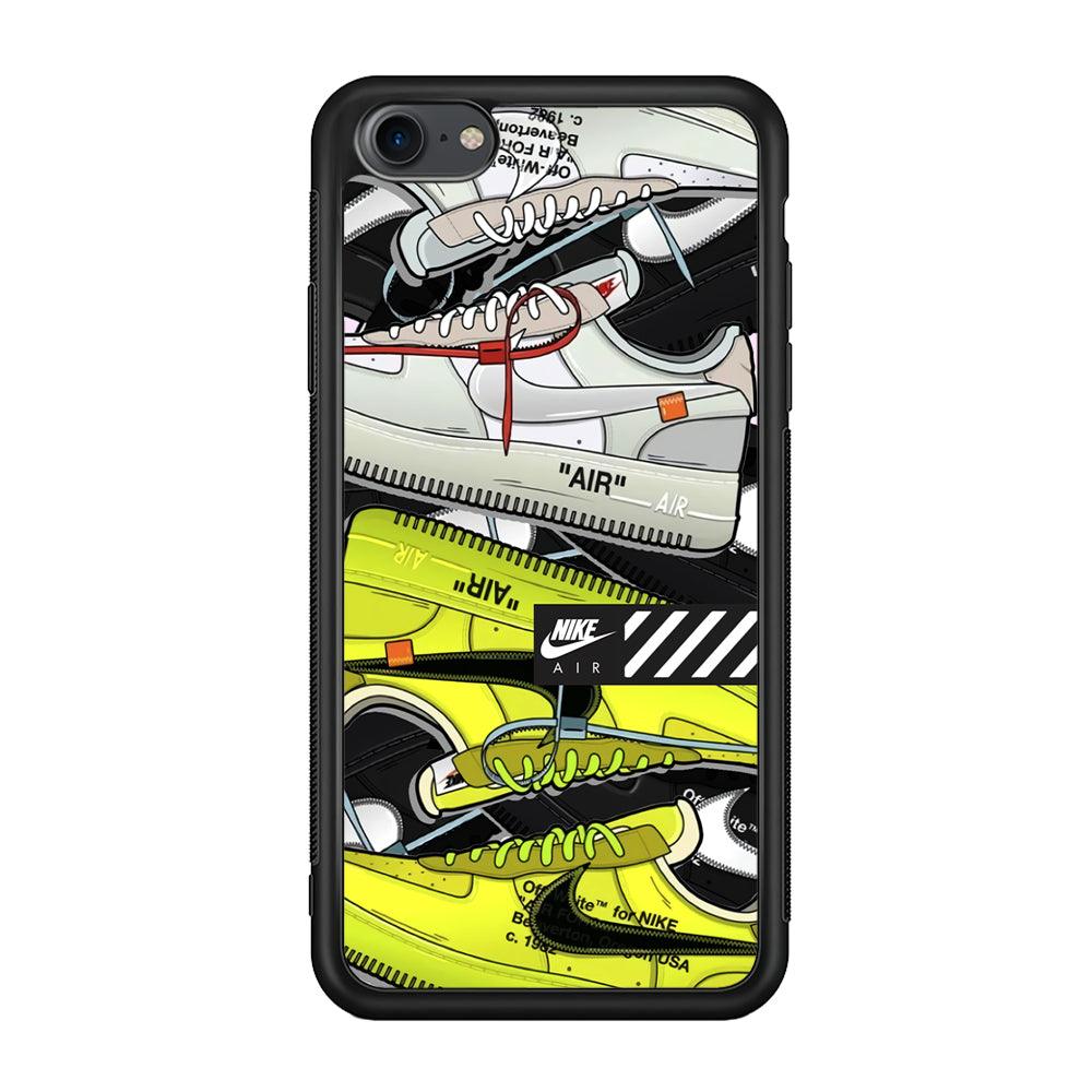 Nike Air Shoelaces iPhone 7 Case-Rubber Black (2D Case)-Oxvistore