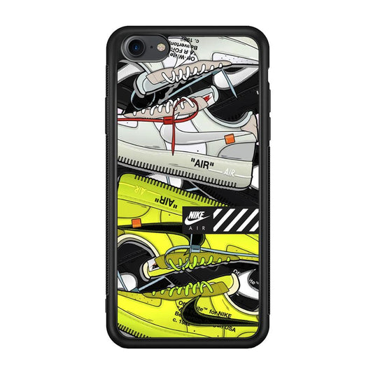 Nike Air Shoelaces iPhone 7 Case-Rubber Black (2D Case)-Oxvistore