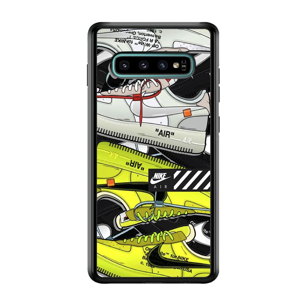 Nike Air Shoelaces Samsung Galaxy S10 Case-Rubber Black (2D Case)-Oxvistore
