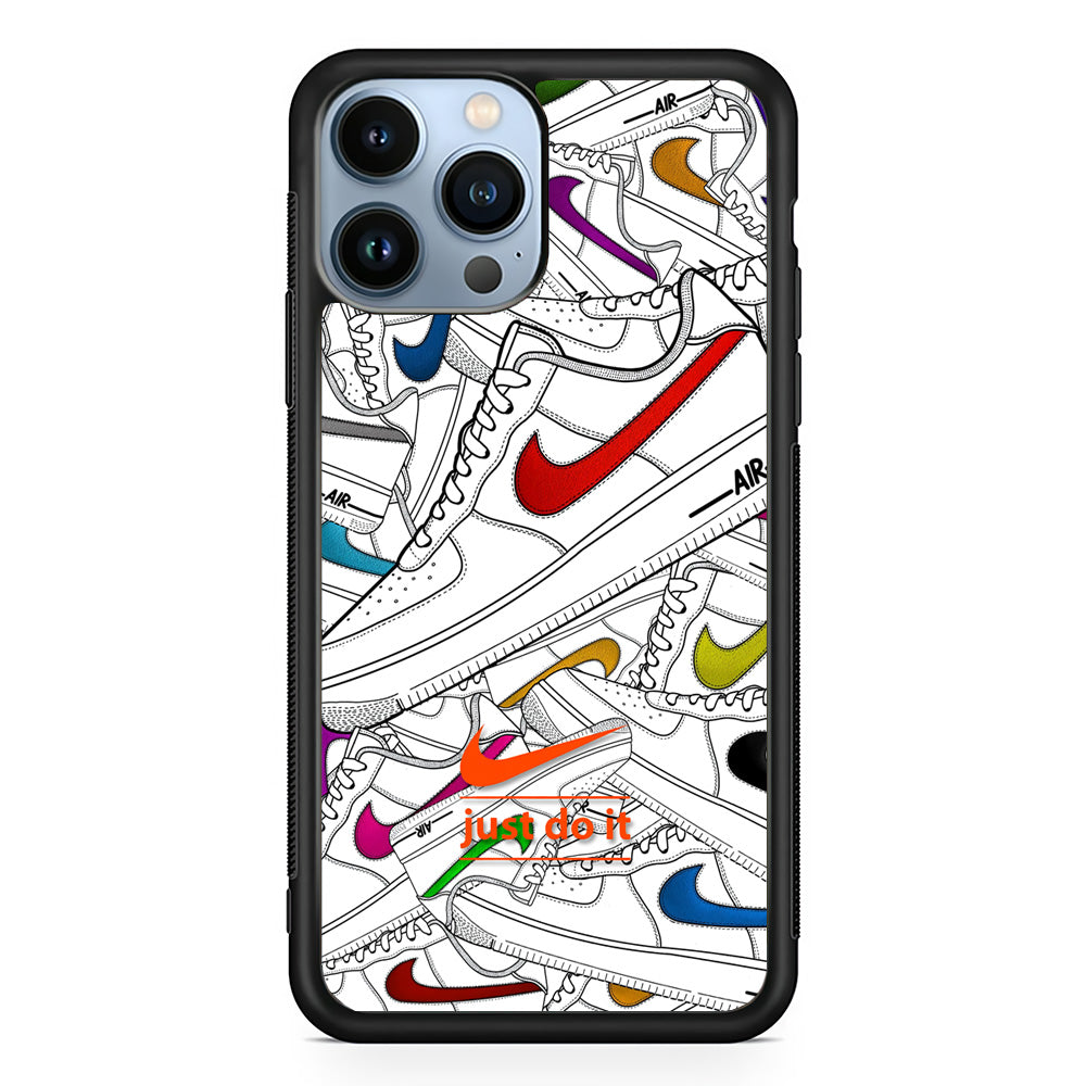 Nike Air White Shoes Pile iPhone 14 Pro Max Case-Oxvistore