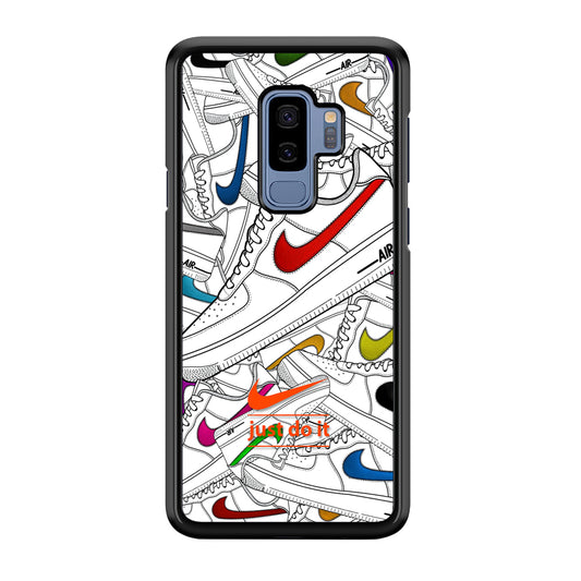 Nike Air White Shoes Pile Samsung Galaxy S9 Plus Case-Rubber White (2D Case)-Oxvistore