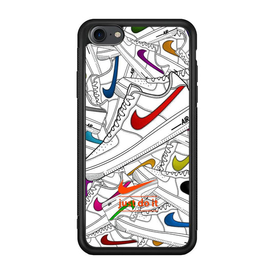 Nike Air White Shoes Pile iPhone 7 Case-Rubber Black (2D Case)-Oxvistore