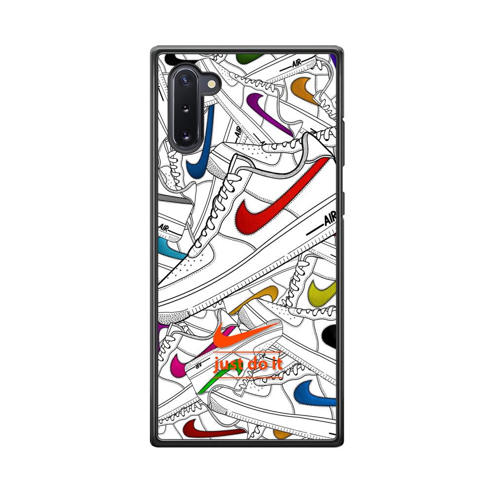 Nike Air White Shoes Pile Samsung Galaxy Note 10 Case-Rubber Black (2D Case)-Oxvistore