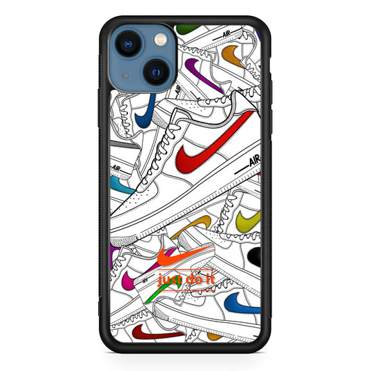 Nike Air White Shoes Pile iPhone 14 Plus Case-Oxvistore