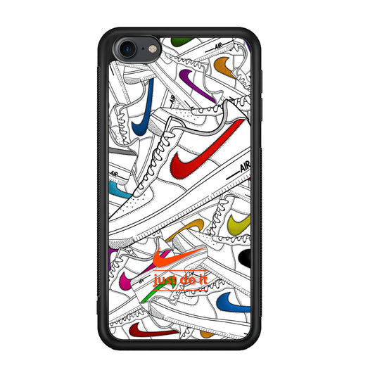 Nike Air White Shoes Pile iPod Touch 6 Case-Rubber White (2D Case)-Oxvistore