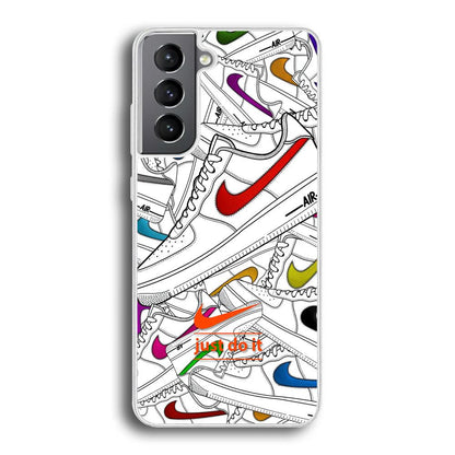 Nike Air White Shoes Pile Samsung Galaxy S21 Case-Oxvistore