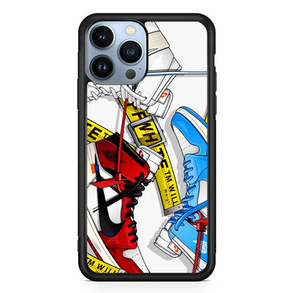 Nike Air x Off White Shoes Colase 2D Rubber Phone Case-Black-Oxvistore