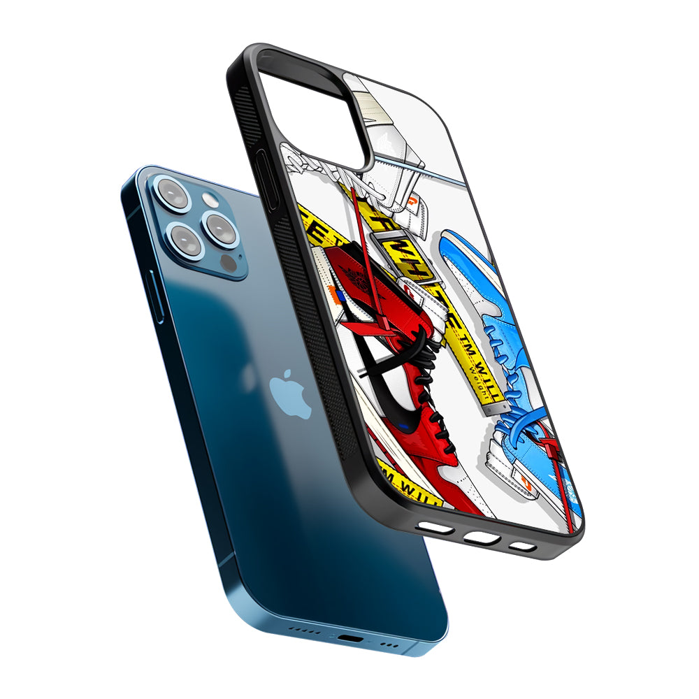 Nike Air x Off White Shoes Colase 2D Rubber Phone Case-Oxvistore