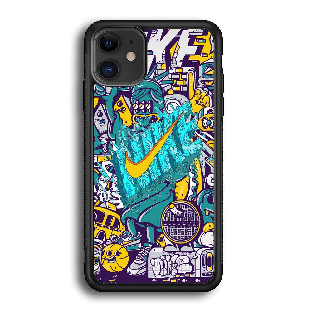 Nike Art of Freedom iPhone 11 Case-Rubber Black (2D Case)-Oxvistore
