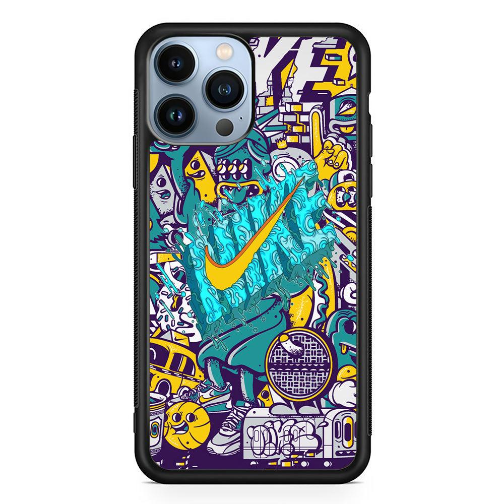 Nike Art of Freedom iPhone 13 Pro Case-Rubber Black (2D Case)-Oxvistore