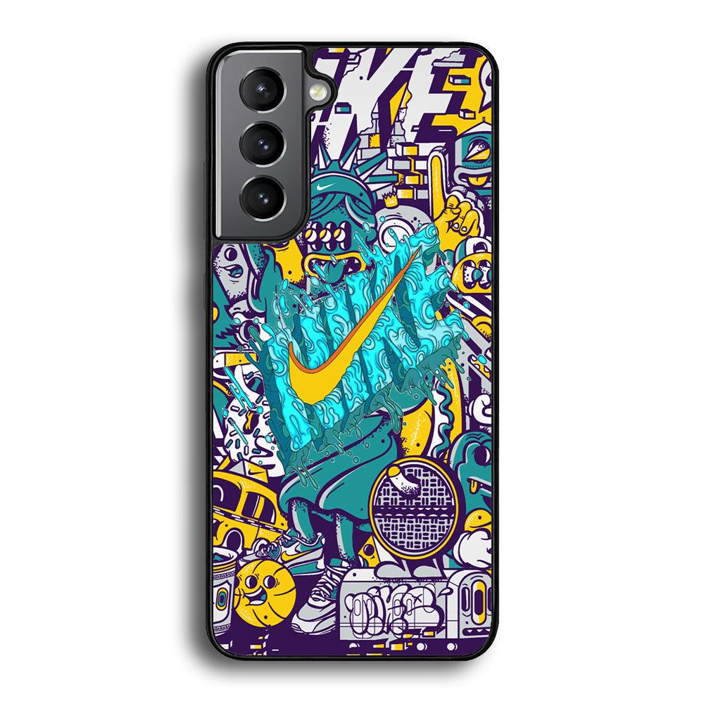 Nike Art of Freedom Samsung Galaxy S23 Case-Rubber Black (2D Case)-Oxvistore
