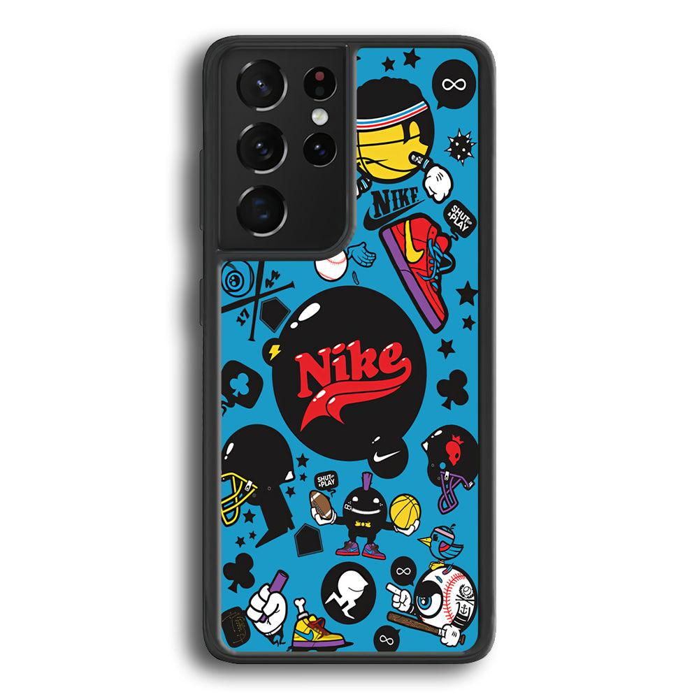 Nike Assembly of Struggle Samsung Galaxy S24 Ultra Case-Rubber Black (2D Case)-Oxvistore
