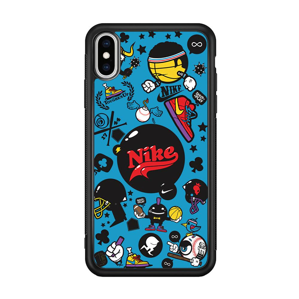 Nike Assembly of Struggle iPhone Xs Max Case-Rubber Black (2D Case)-Oxvistore