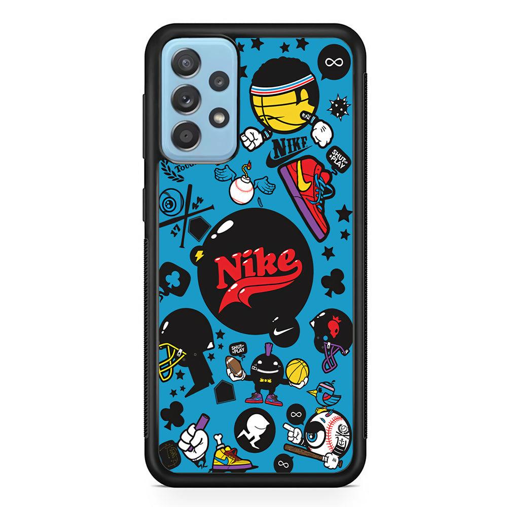 Nike Assembly of Struggle Samsung Galaxy A52 Case-Rubber Black (2D Case)-Oxvistore