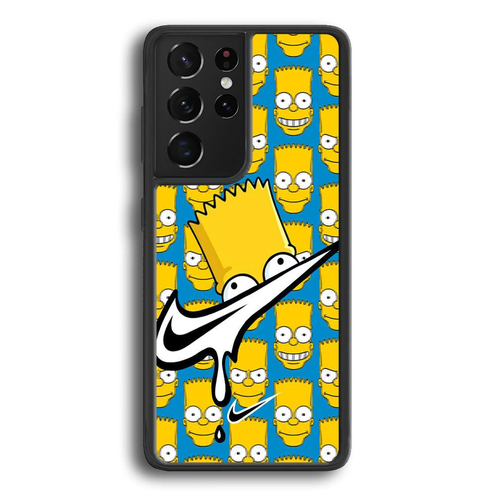Nike Bart Vibes Face Samsung Galaxy S21 Ultra Case-Rubber Black (2D Case)-Oxvistore