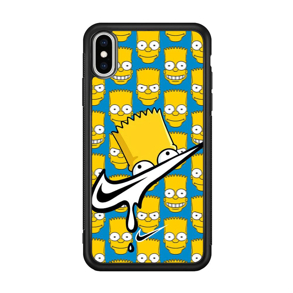 Nike Bart Vibes Face iPhone XS Case-Rubber Black (2D Case)-Oxvistore