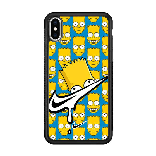 Nike Bart Vibes Face iPhone XS Case-Rubber Black (2D Case)-Oxvistore