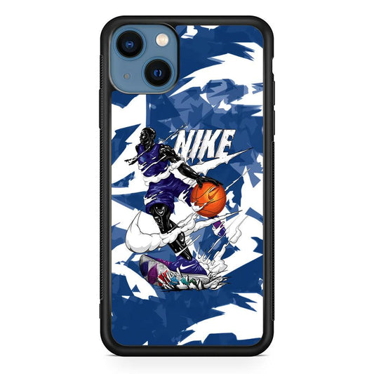 Nike Basket Ball Movement iPhone 14 Plus Case-Rubber Black (2D Case)-Oxvistore