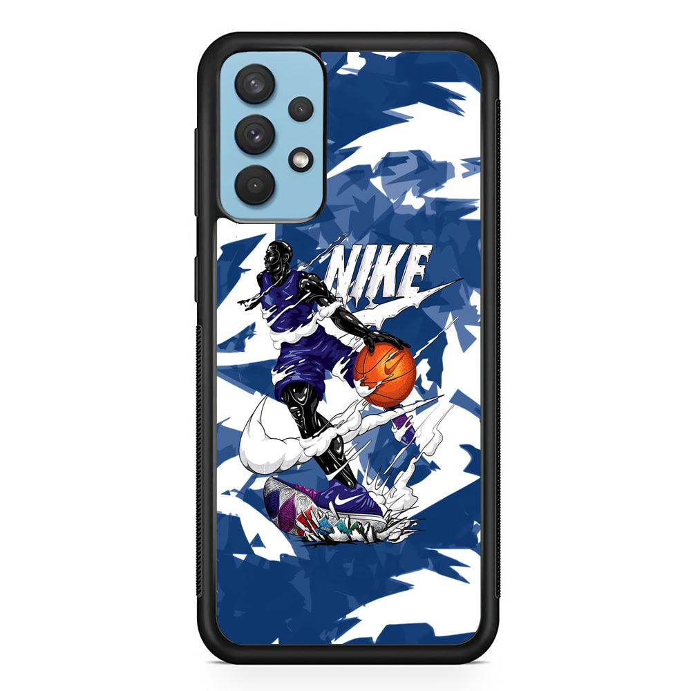 Nike Basket Ball Movement Samsung Galaxy A32 Case-Rubber Black (2D Case)-Oxvistore