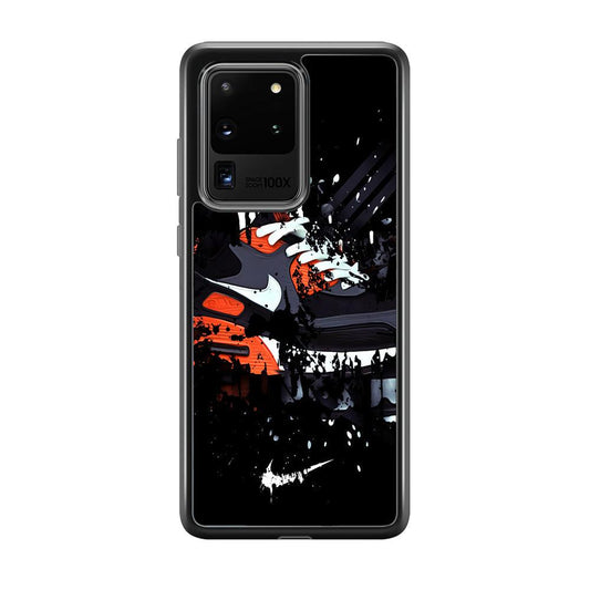 Nike Black Ink Splash Samsung Galaxy S20 Ultra Case-Rubber Black (2D Case)-Oxvistore