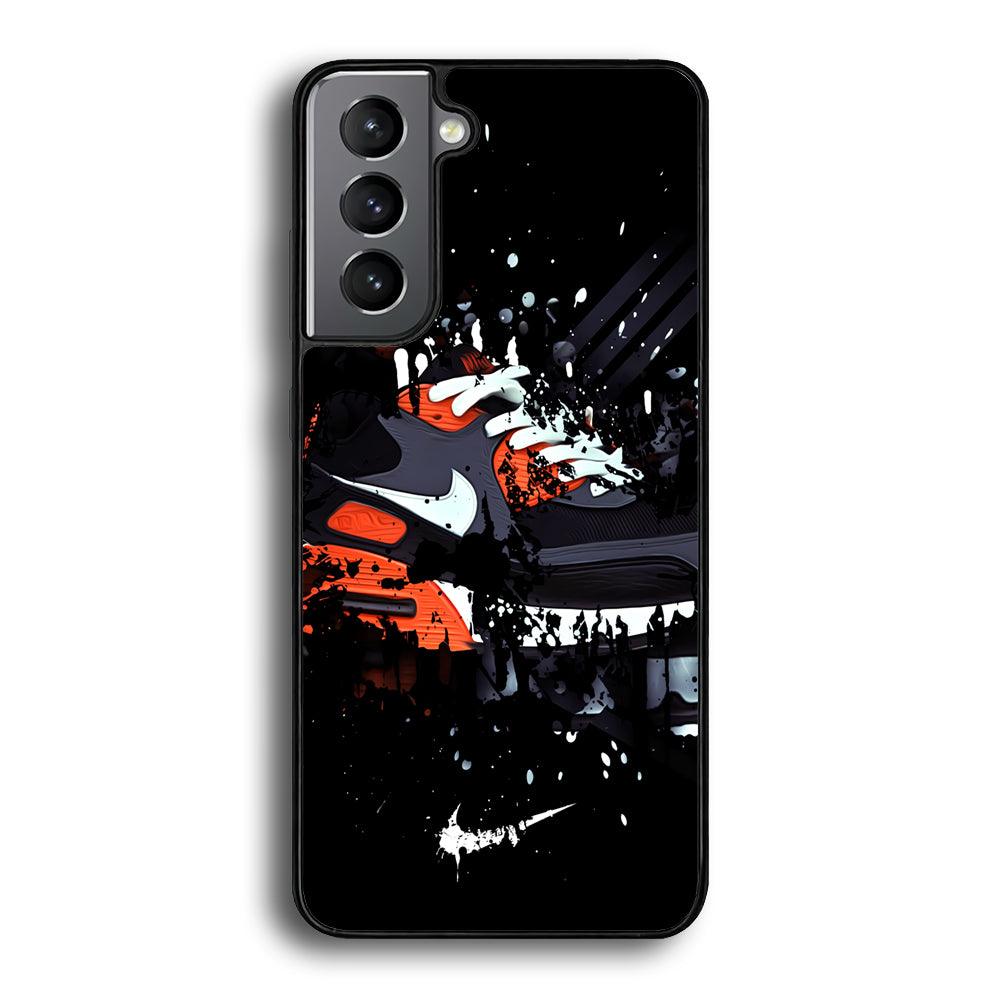 Nike Black Ink Splash Samsung Galaxy S24 Case-Rubber Black (2D Case)-Oxvistore