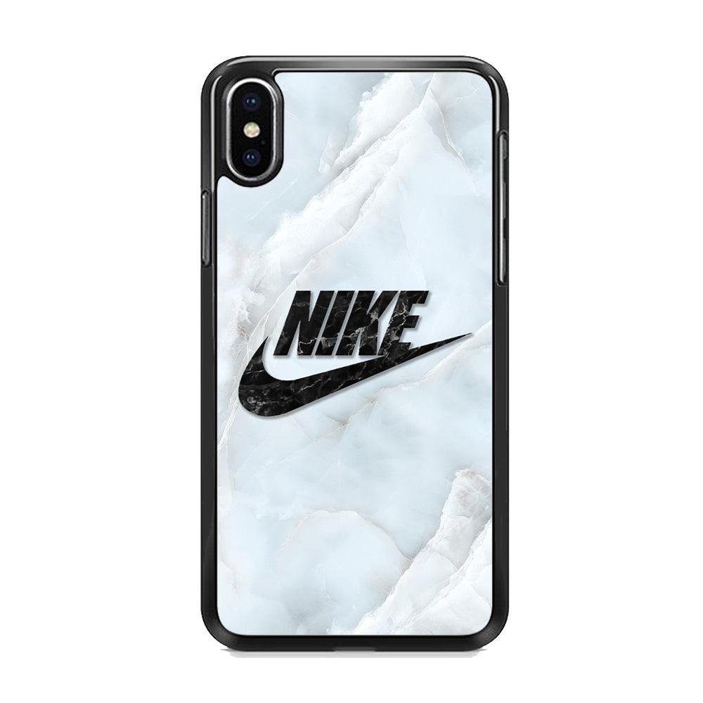 Nike Black Pearl on Shell iPhone XS MAX Case-Rubber Black (2D Case)-Oxvistore