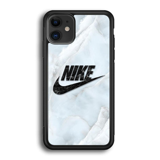 Nike Black Pearl on Shell iPhone 11 Case-Rubber Black (2D Case)-Oxvistore