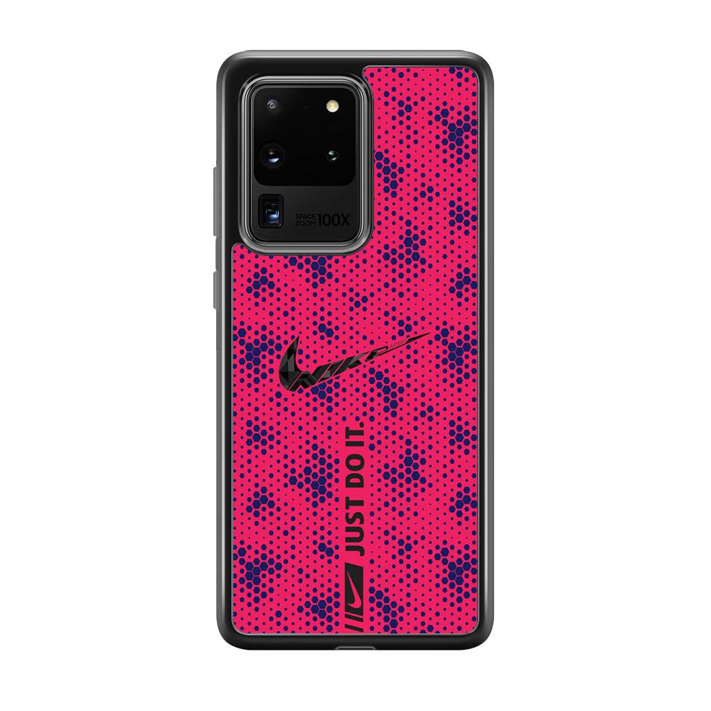 Nike Blue Honeycomb Samsung Galaxy S20 Ultra Case-Rubber Black (2D Case)-Oxvistore